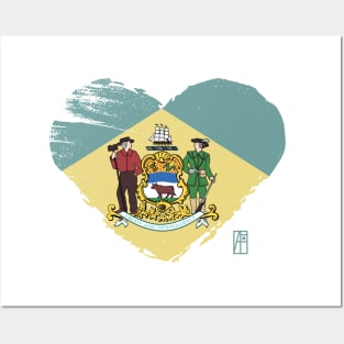 U.S. State - I Love Delaware - Delaware Flag Posters and Art